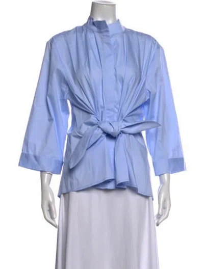 Pre-owned Finley Three-quarter Sleeve Blouse W/ Tags In Blue