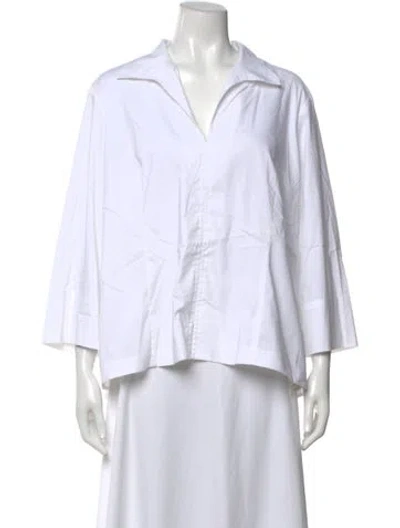 Pre-owned Finley Three-quarter Sleeve Top In White