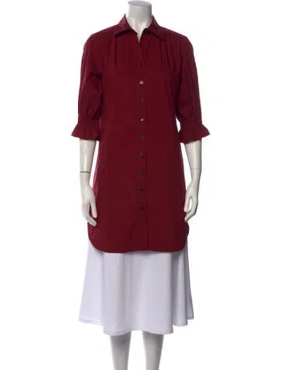 Pre-owned Finley Three-quarter Sleeve Tunic In Burgundy