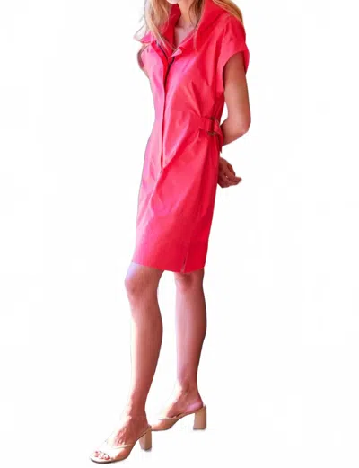 Finley Typewriter Cloth Bari Mini Dress In Coral In Pink