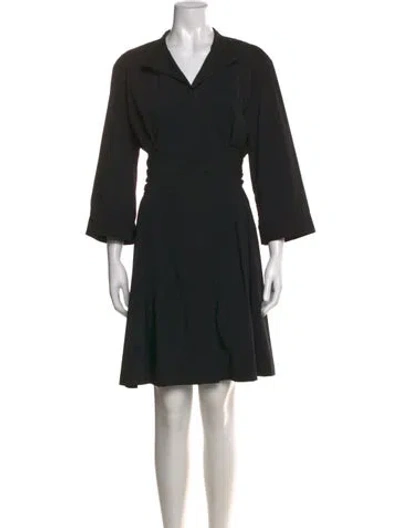 Pre-owned Finley V-neck Mini Dress In Black