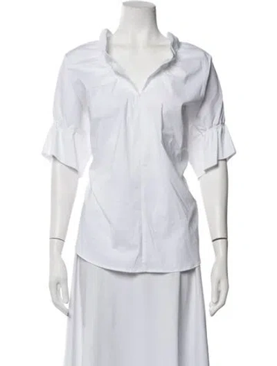Pre-owned Finley V-neck Short Sleeve Top W/ Tags In White
