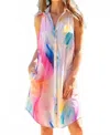 Finley Swing Sleeveless Abstract-print Shirtdress In Multi