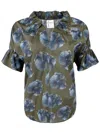Finley Women's Crosby Top In Watercolor Pansy In Aqua In Multi