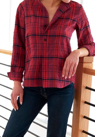 Finley Women's Henri Shirt Christmas Plaids In Cranberry In Red