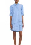 Finley Women's Jenna Chambray Stripe Dress In Fresh Blue In Gold