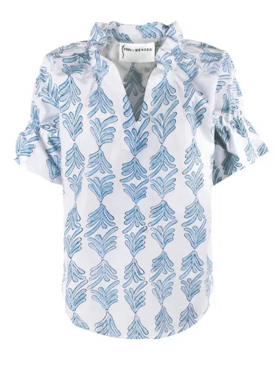 Finley Women's Mended Crosby Top In Blue In Brown