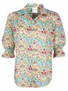 Finley Andie Abstract Watercolor-print Shirt In Multi