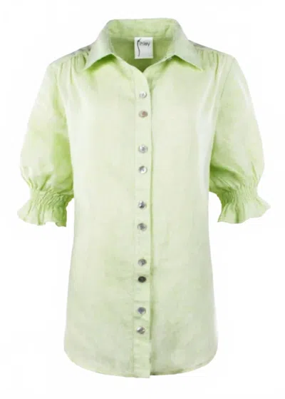 Finley Women's Sirena Poplin Blouse In Key Lime In Green