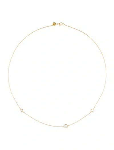 Pre-owned Finn 18k Diamond Three Station Necklace, 16" In Multi