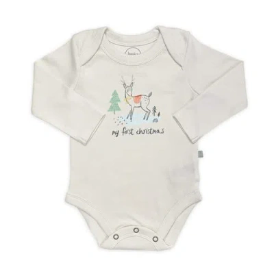 Finn & Emma Kids' Finn + Emma Organic Baby Graphic Bodysuit | Christmas Deer In Gray