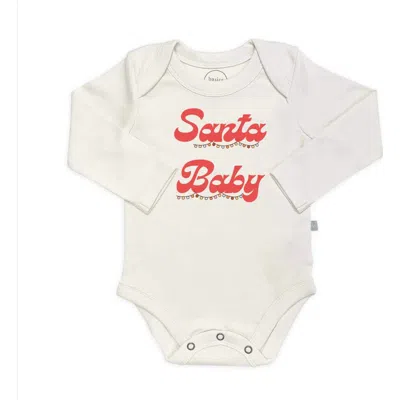 Finn & Emma Kids' Finn + Emma Organic Baby Graphic Bodysuit | Santa Baby In Gray