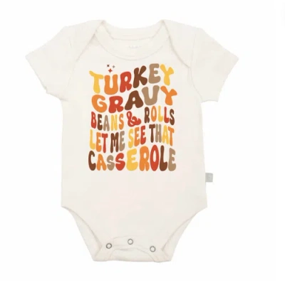 Finn & Emma Kids' Finn + Emma Organic Baby Graphic Bodysuit | Turkey Gravy Casserole In Neutral
