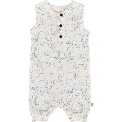 Finn & Emma Kids' Finn + Emma Organic Baby Romper I Bunnies In Blue