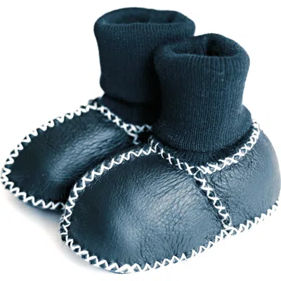 Finn & Emma Kids' Finn + Emma Organic Shearling Baby Booties In Blue