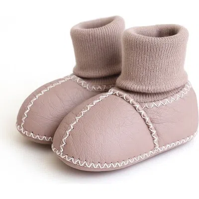 Finn & Emma Kids' Finn + Emma Organic Shearling Baby Booties In Pink
