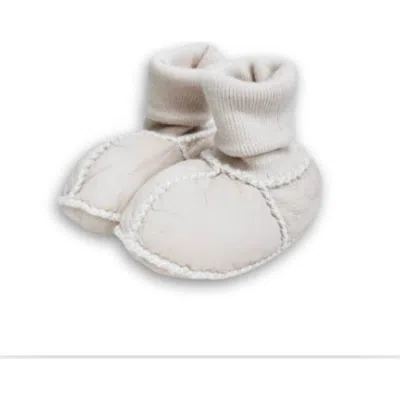 Finn & Emma Kids' Finn + Emma Organic Shearling Baby Booties In White