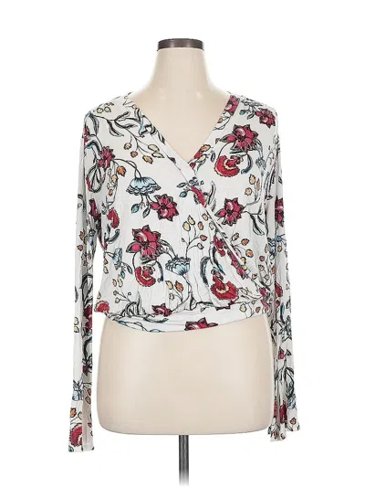 Pre-owned Finn & Grace Long Sleeve Blouse In White