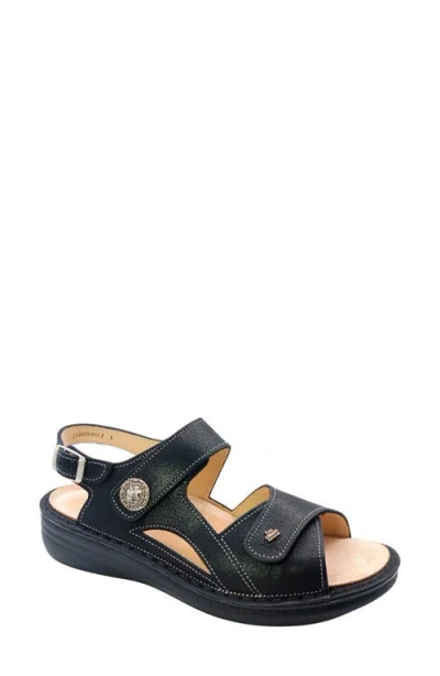 Finn Comfort Barbuda Ankle Strap Slide Sandal In Black