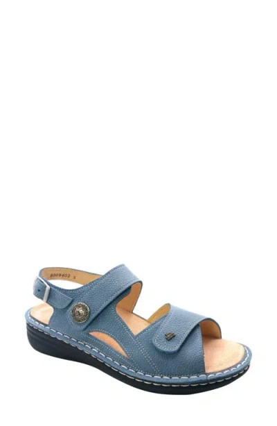 Finn Comfort Barbuda Ankle Strap Slide Sandal In Blue