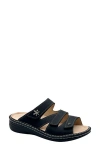 Finn Comfort Grenada Womens Leather Embellished Slide Sandals In Black