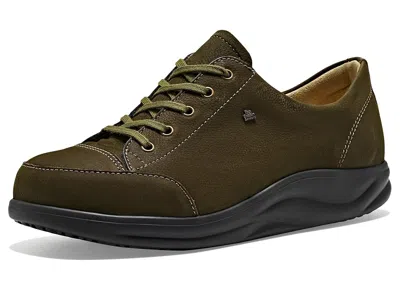 Finn Comfort Ikebukuro Women's Lace Up Casual Shoes Olive Nubukvienna: Uk 5 (us Women's 7.5) Medium, Leather/sued In Green