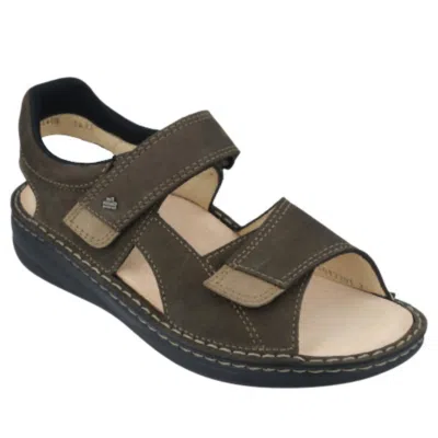 Finn Comfort Men's Skiathos Sandal In Slate/truffle Nubukvienna/nubuk In Gray