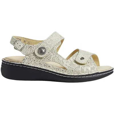 Finn Comfort Women's Finn Mellow Champagne Garden Leather Sandals In Multi