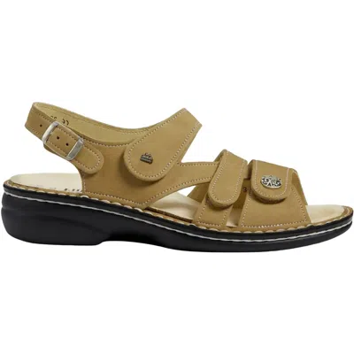 Finn Comfort Women's Gomera Leather Backstrap Sandal In Soft Tan Nubuck In Brown