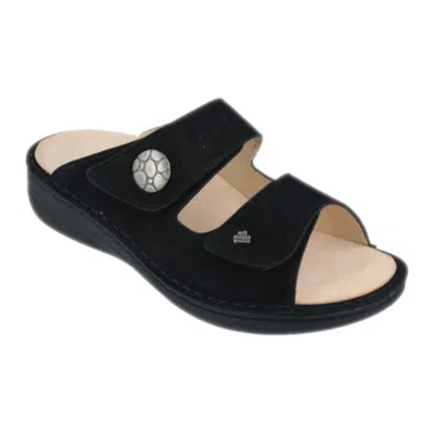 Finn Comfort Women's Moorea Sandal In Schwarz Nubuck In Black