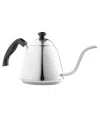 Fino 6-cup Pour Over Gooseneck Coffee Kettle, Stainless Steel, 1 Liter Capacity In Silver
