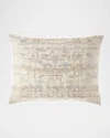 Fino Lino Linen & Lace Bebe Standard Sham With Polivia Backing In Gray/blue