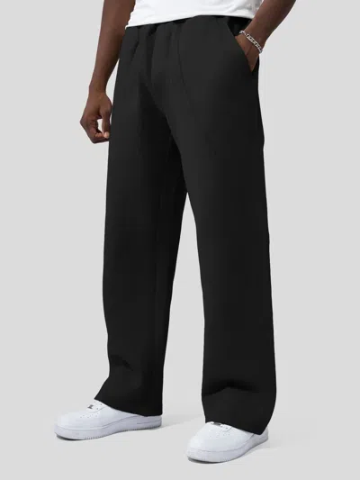 Fioboc Cozyspacer Fall Drawstring Wide Leg Pants Curved Design In Black