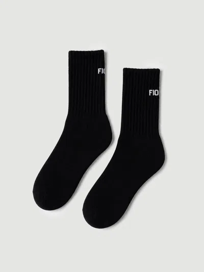 Fioboc Everyday Tall Crew Sock In Black