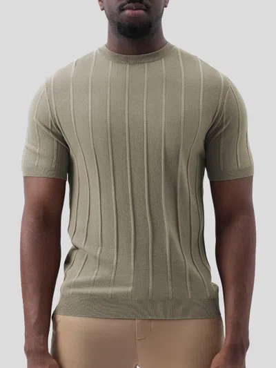 Fioboc Gentleknit Breathable Striped Short Sleeve Knitted T-shirt