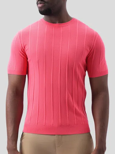 Fioboc Gentleknit Breathable Striped Short Sleeve Knitted T-shirt