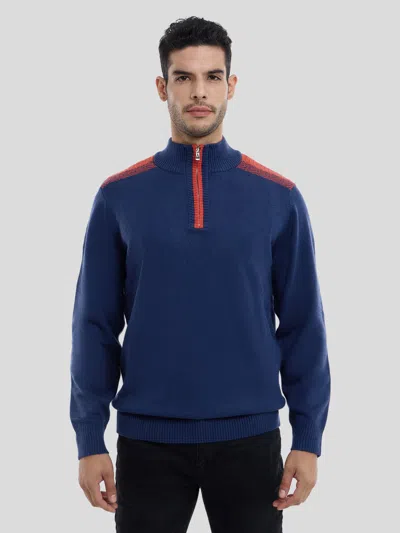 Fioboc Gentleknit Half-zip Contrast Color Sweater