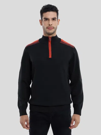 Fioboc Gentleknit Half-zip Contrast Color Sweater