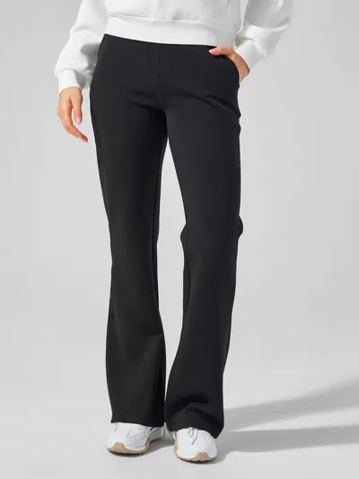 Fioboc Modal Blend Drawstring Flare Trousers In Black