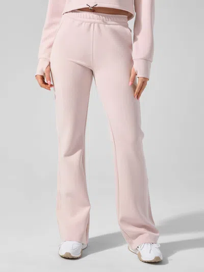 Fioboc Modal Blend Drawstring Flare Trousers In Pink