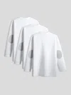 Fioboc Modal Blend Elbow Patch Long Sleeve Tee 3-pack
