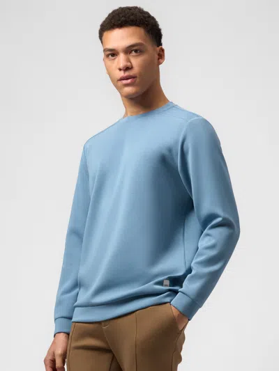 Fioboc Modal Blend Long Sleeve Tee Shoulder Stitch In Blue