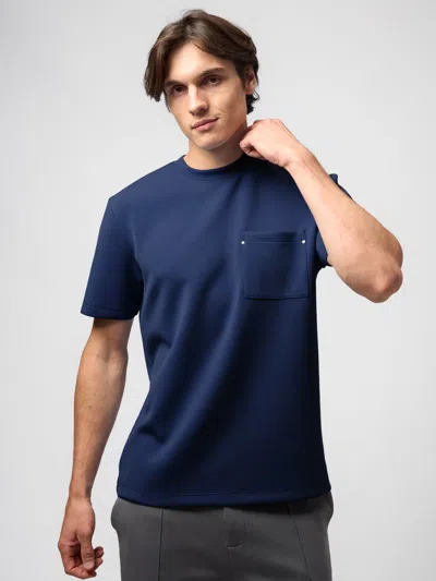 Fioboc Modal Blend Pocket Tee With Rivet In Blue