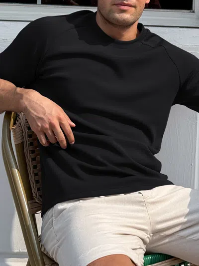 Fioboc Modal Blend Short Sleeve Raglan Tee In Black