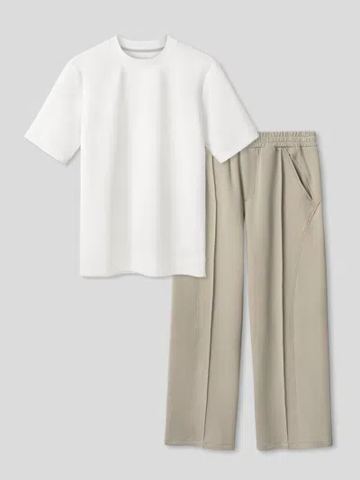 Fioboc Modal Blend Short Sleeve Tee And Cozyapscer Straight Leg Pant Set