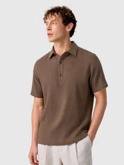 Fioboc Natural Linen Polo Shirt In Multi