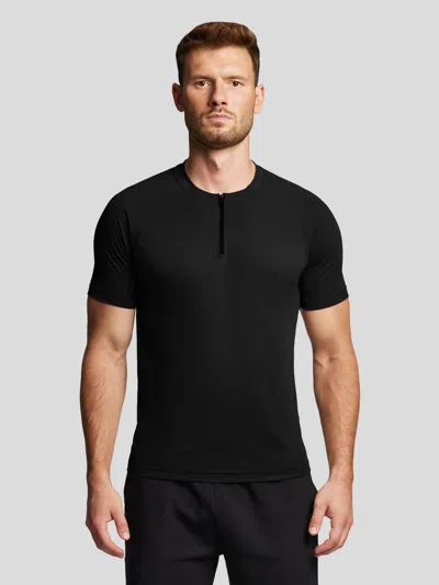 Fioboc Performancepro Active Quarter Zip Short Sleeve Tee In Black