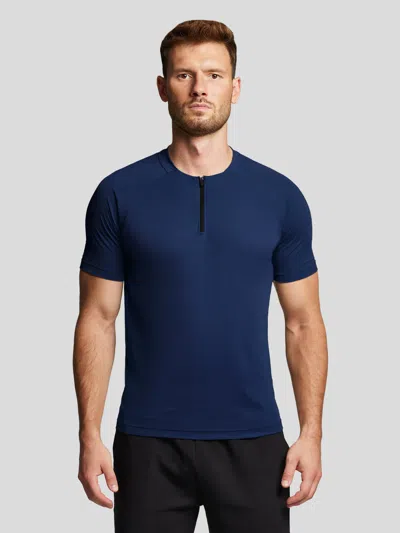 Fioboc Performancepro Active Quarter Zip Short Sleeve Tee In Blue