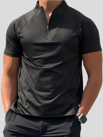 Fioboc Performancepro Half Zip Raglan Tee In Black