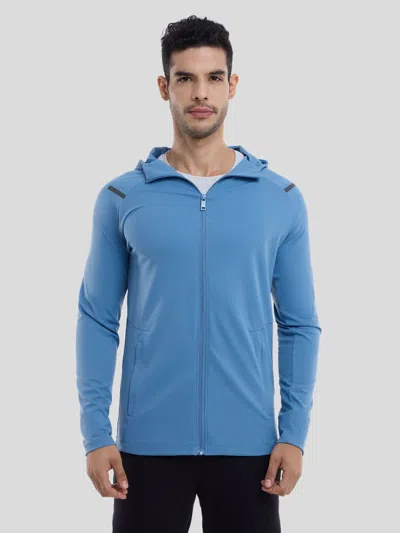 Fioboc Smoothblend Quick Dry Sports Fitness Hooded Jacket In Blue